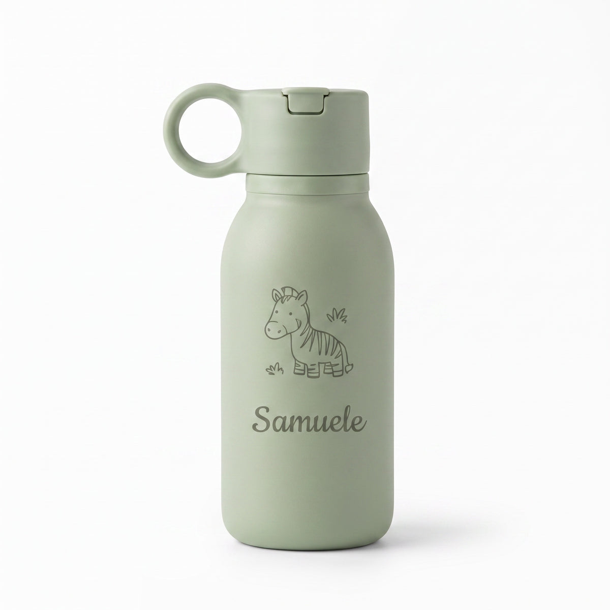 Borraccia Personalizzata con Nome — borraccia verde salvia zebra packshot