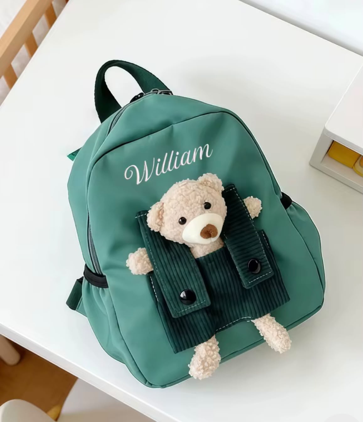 Zaino con Peluche Personalizzato con Nome — peluche reale alto