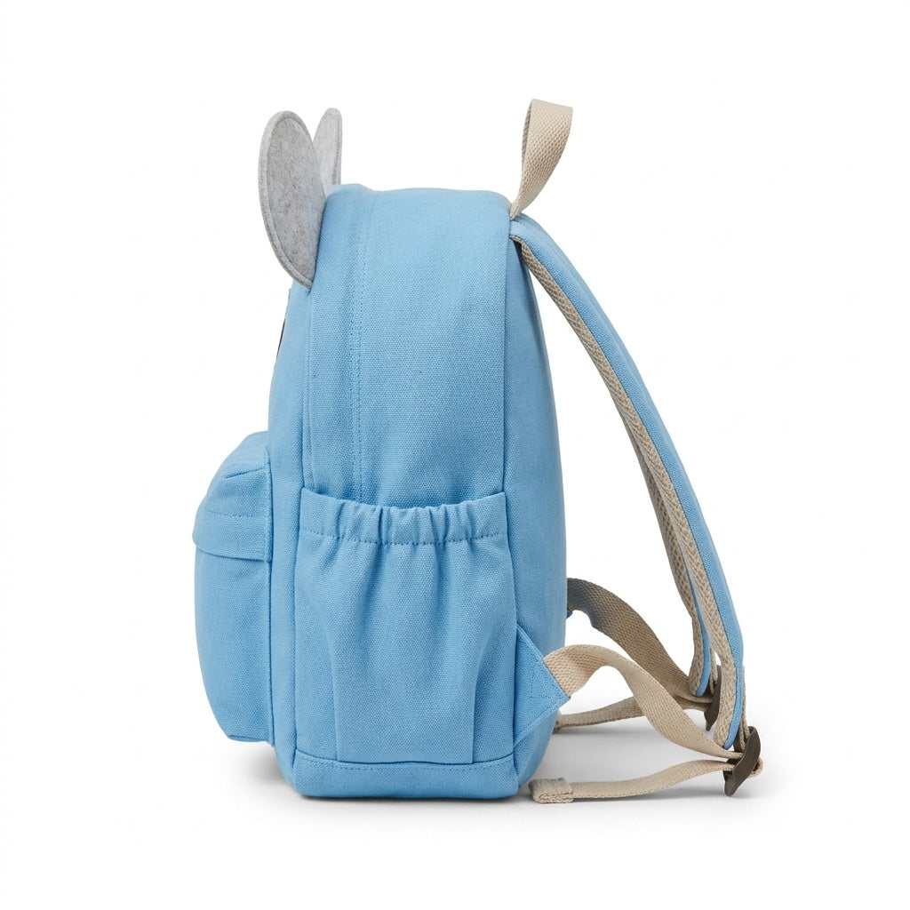 Zaino Animaletti Personalizzato con Nome — zaino animaletti azzurro lato
