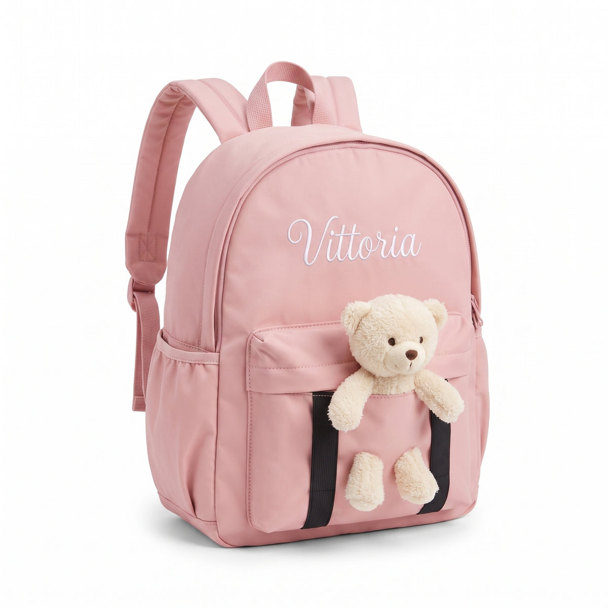 Zaino con Peluche Personalizzato con Nome — zaino peluche rosa packshot